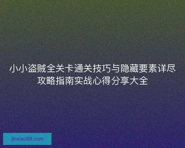 小小盗贼全关卡通关技巧与隐藏要素详尽攻略指南实战心得分享大全