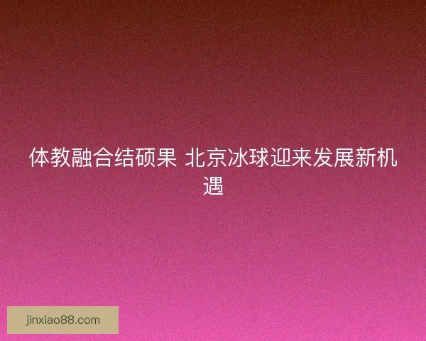体教融合结硕果 北京冰球迎来发展新机遇